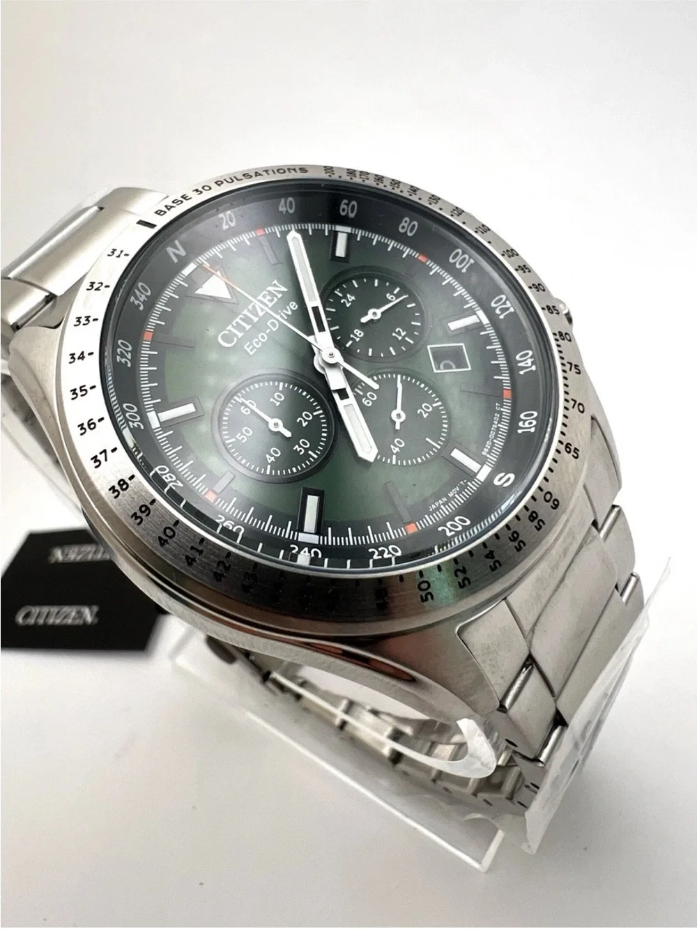 Citizen Eco-Drive Chronograph Green/Silver Stainless Steel Watch